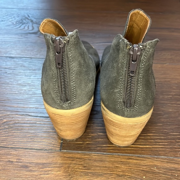 Susina Carina Black Suede Leather Open Toe Bootie Size 7 - Picture 4 of 6